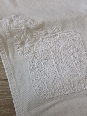 White Embroidered Eyelet Patchwork Jean VERY RARE